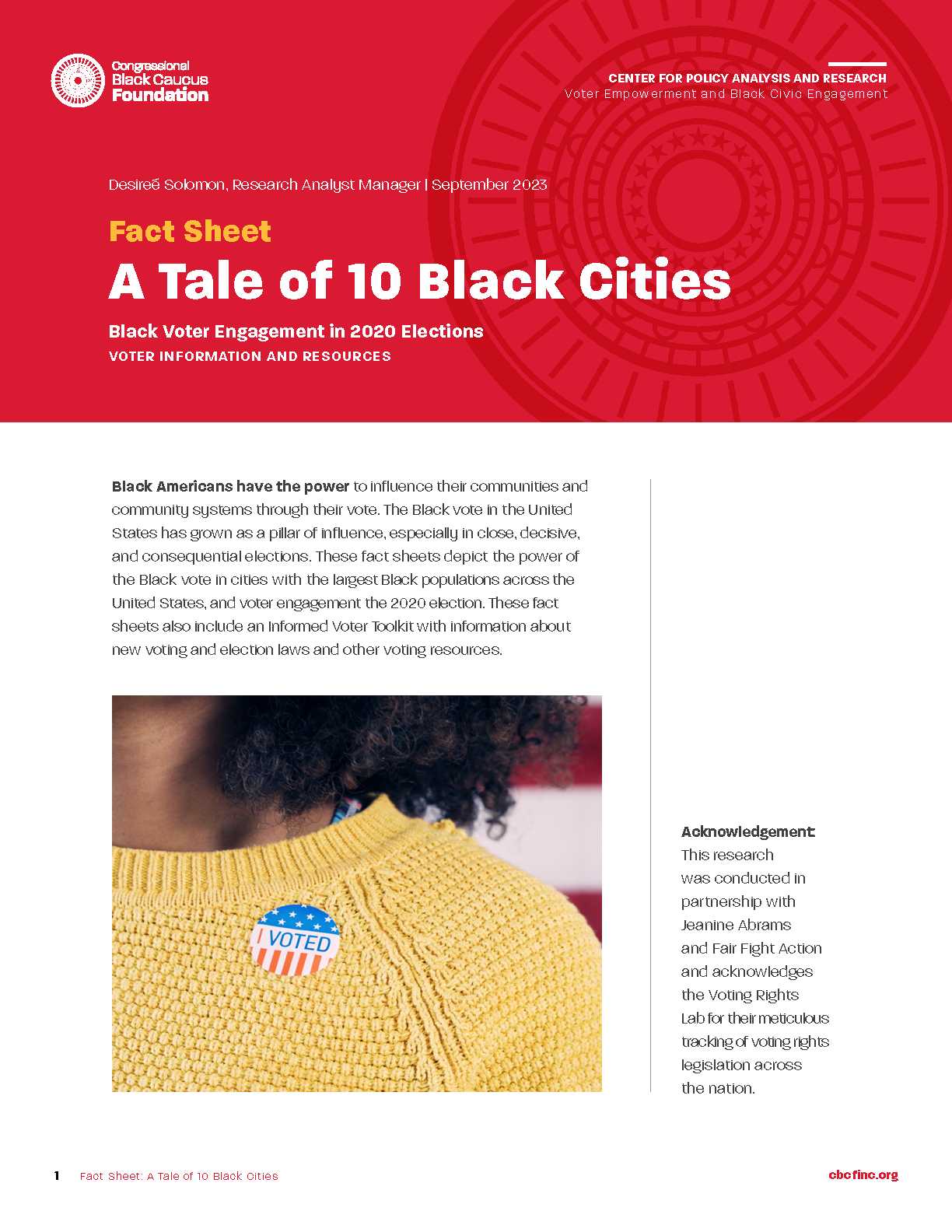 Fact Sheet A Tale of 10 Black Cities » Publication » Congressional